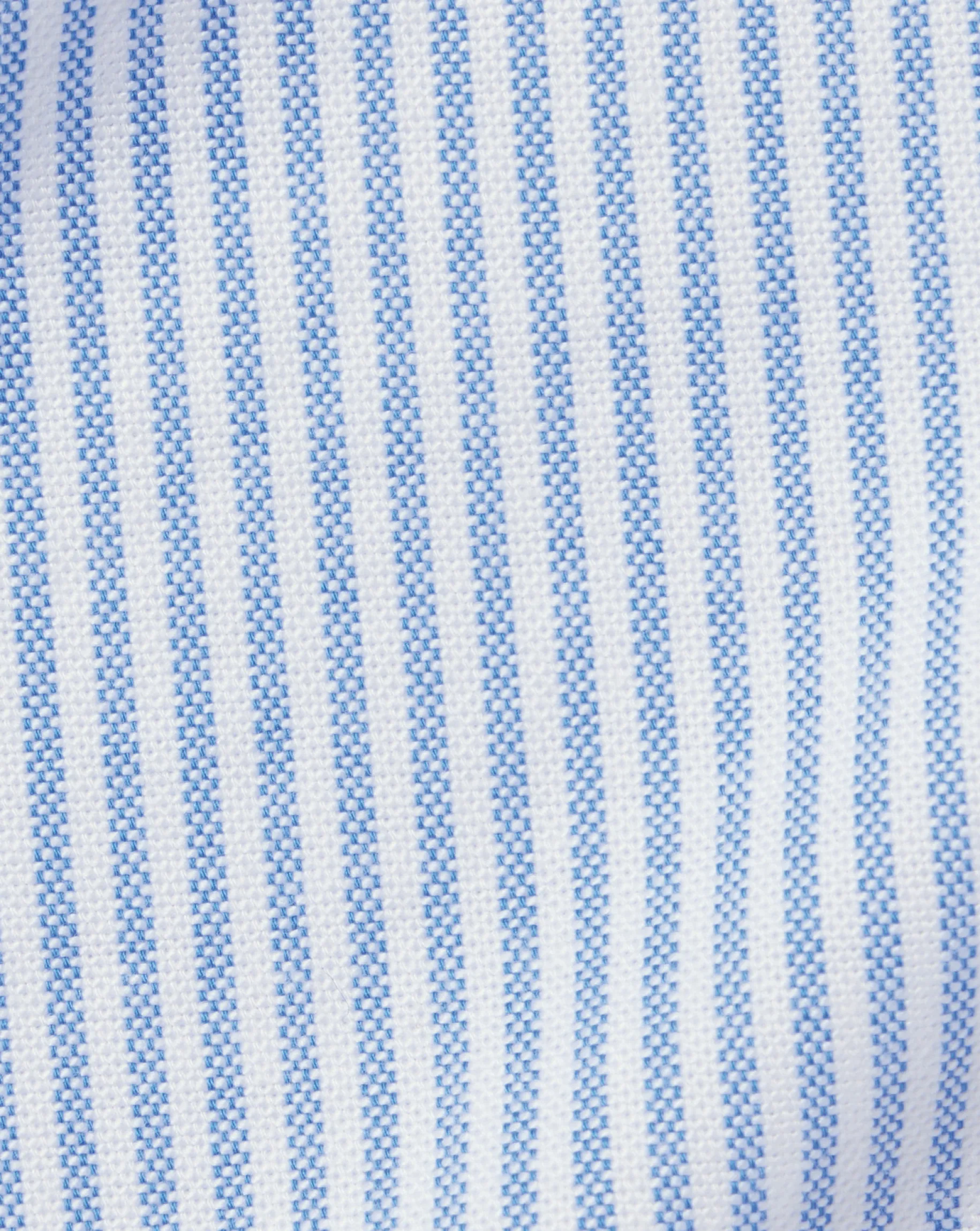 Short Sleeve Shirts|Casual Shirts<Charles Tyrwhitt Button-Down Collar Washed Oxford Stripe Short Sleeve Shirt - Ocean Blue