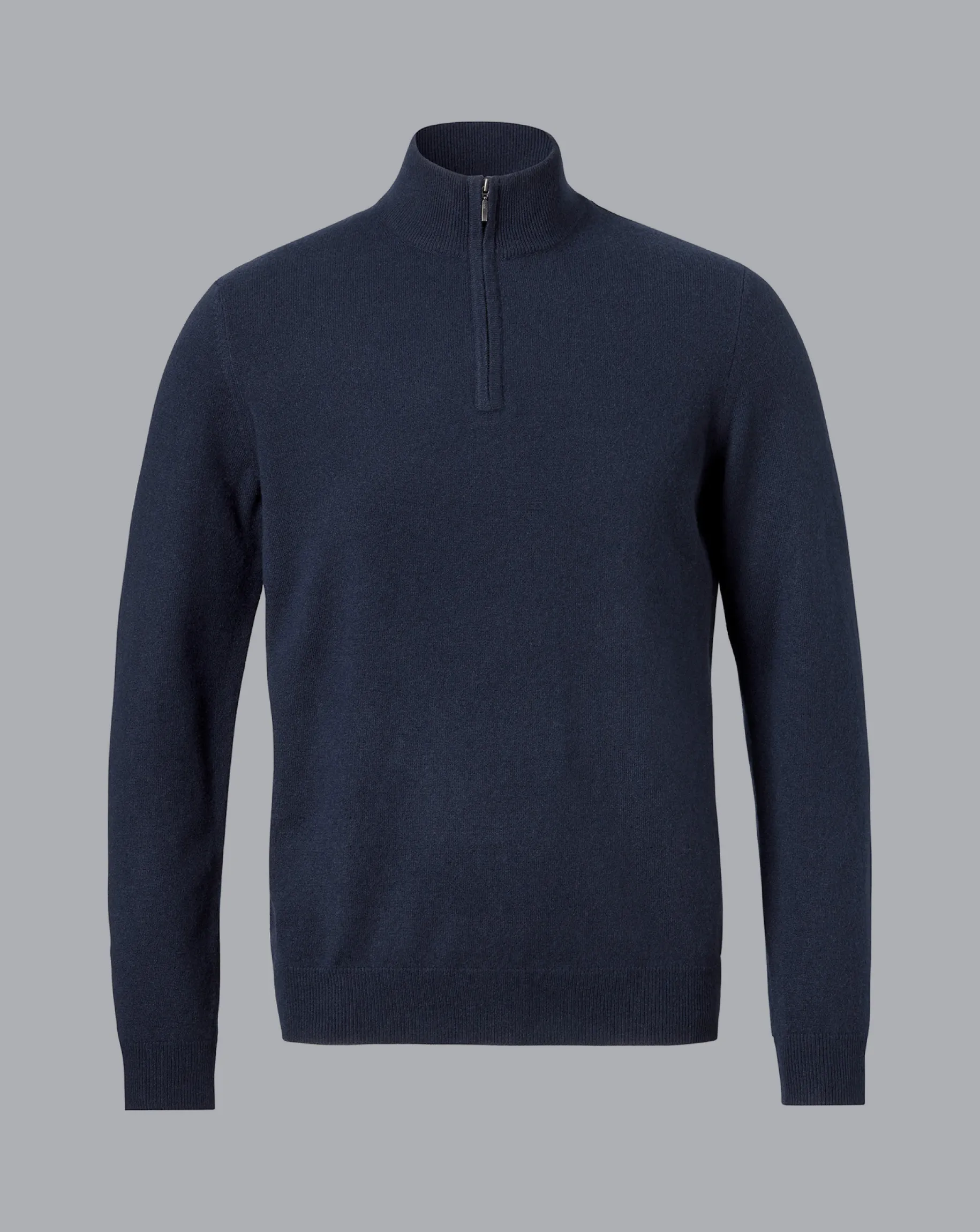 Quarter Zip Sweaters|Sweaters<Charles Tyrwhitt Cashmere Quarter Zip Sweater - Navy