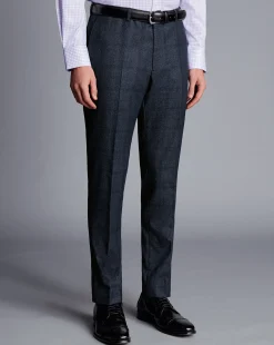 Suit Pants|Pants & Shorts<Charles Tyrwhitt Check Suit Pants - Denim Blue