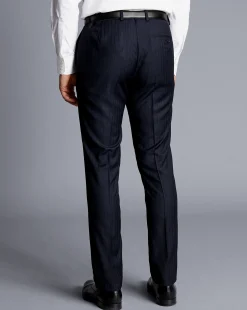 Suit Pants|Pants & Shorts<Charles Tyrwhitt Check Suit Pants - Ink Blue