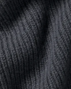Grey Sweaters|Cardigans<Charles Tyrwhitt Chunky Zip Funnel Neck Cardigan - Grey Slate