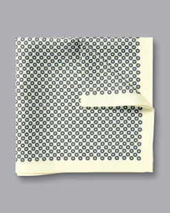 Pocket Squares<Charles Tyrwhitt Circle Print Silk Pocket Square - Ivory Ivory White