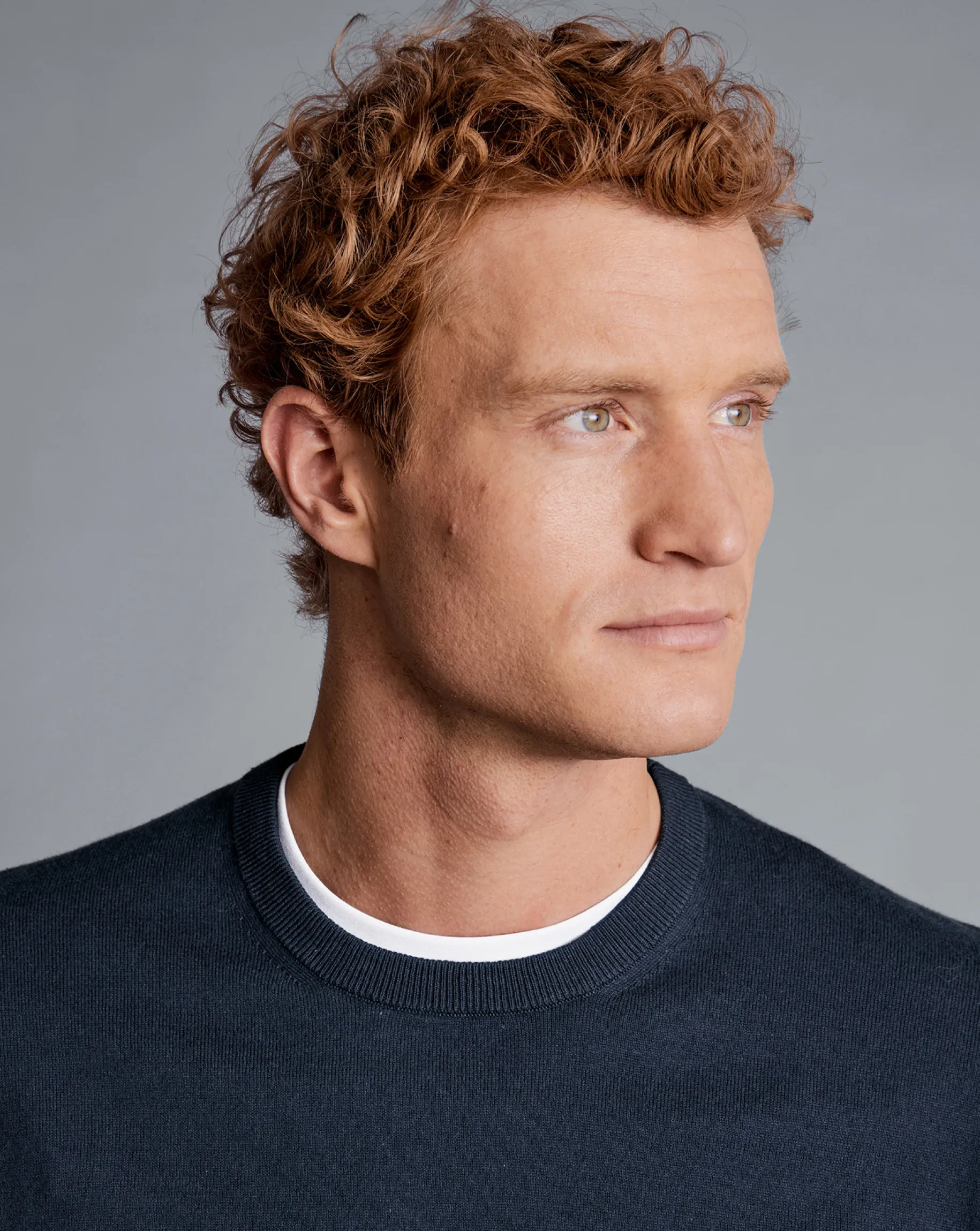 Sweaters<Charles Tyrwhitt Combed Cotton Crew Neck Sweater - Dark Navy