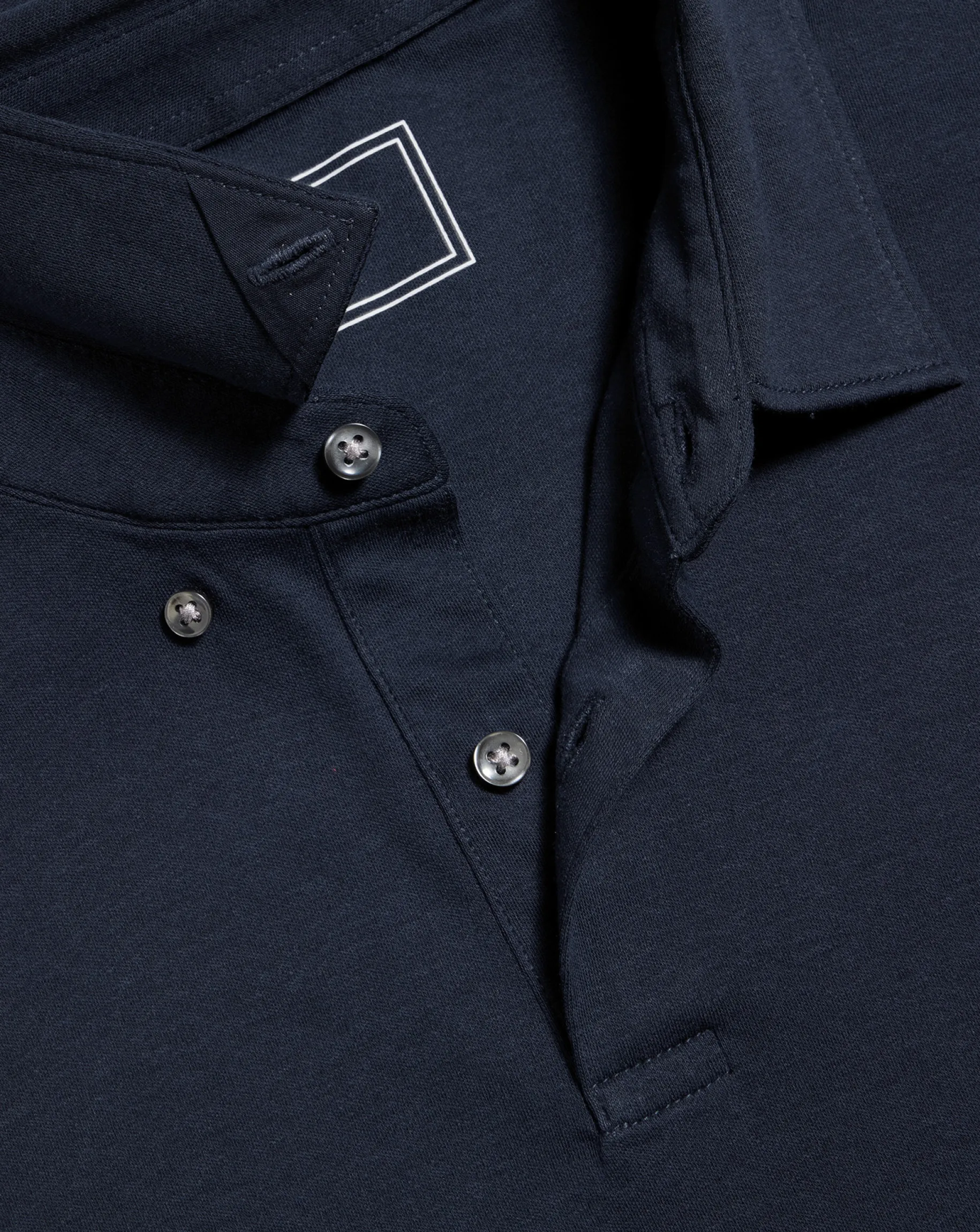 Blue Shirts|Blue<Charles Tyrwhitt Combed Cotton Long Sleeve Polo - Dark Navy