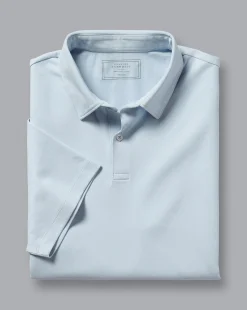 Shirt Sale|Polos<Charles Tyrwhitt Combed Cotton Polo - Cornflower Blue