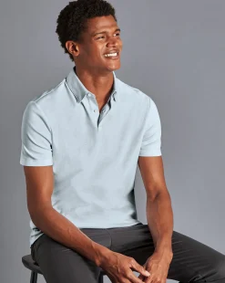 Shirt Sale|Polos<Charles Tyrwhitt Combed Cotton Polo - Cornflower Blue