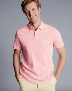 Shirt Sale|Polos<Charles Tyrwhitt Combed Cotton Polo - Light Pink