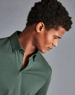 Shirt Sale|Polos<Charles Tyrwhitt Combed Cotton Polo - Green Teal