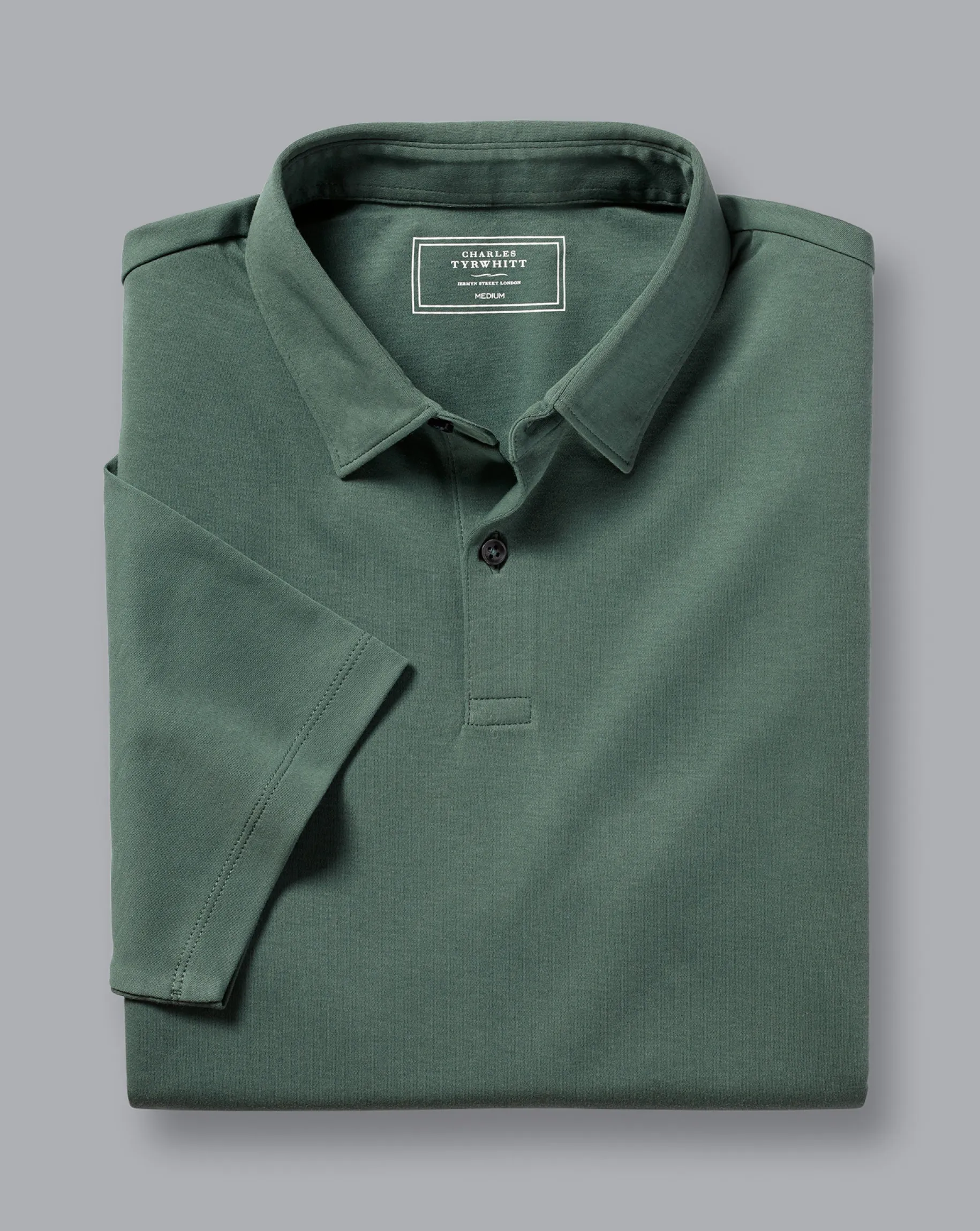 Shirt Sale|Polos<Charles Tyrwhitt Combed Cotton Polo - Green Teal