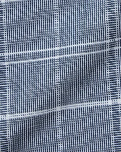 Shirt Sale|Casual Shirts<Charles Tyrwhitt Cotton Linen Check Short Sleeve Shirt - Petrol Blue