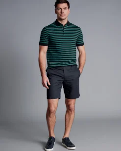 Shorts|Golf Collection<Charles Tyrwhitt Cotton Linen Shorts - Ink Blue