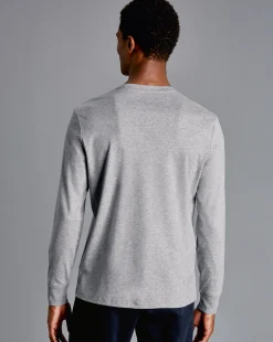 Shirt Sale|Polos<Charles Tyrwhitt Cotton Long Sleeve Tyrwhitt T-Shirt - Marl Grey
