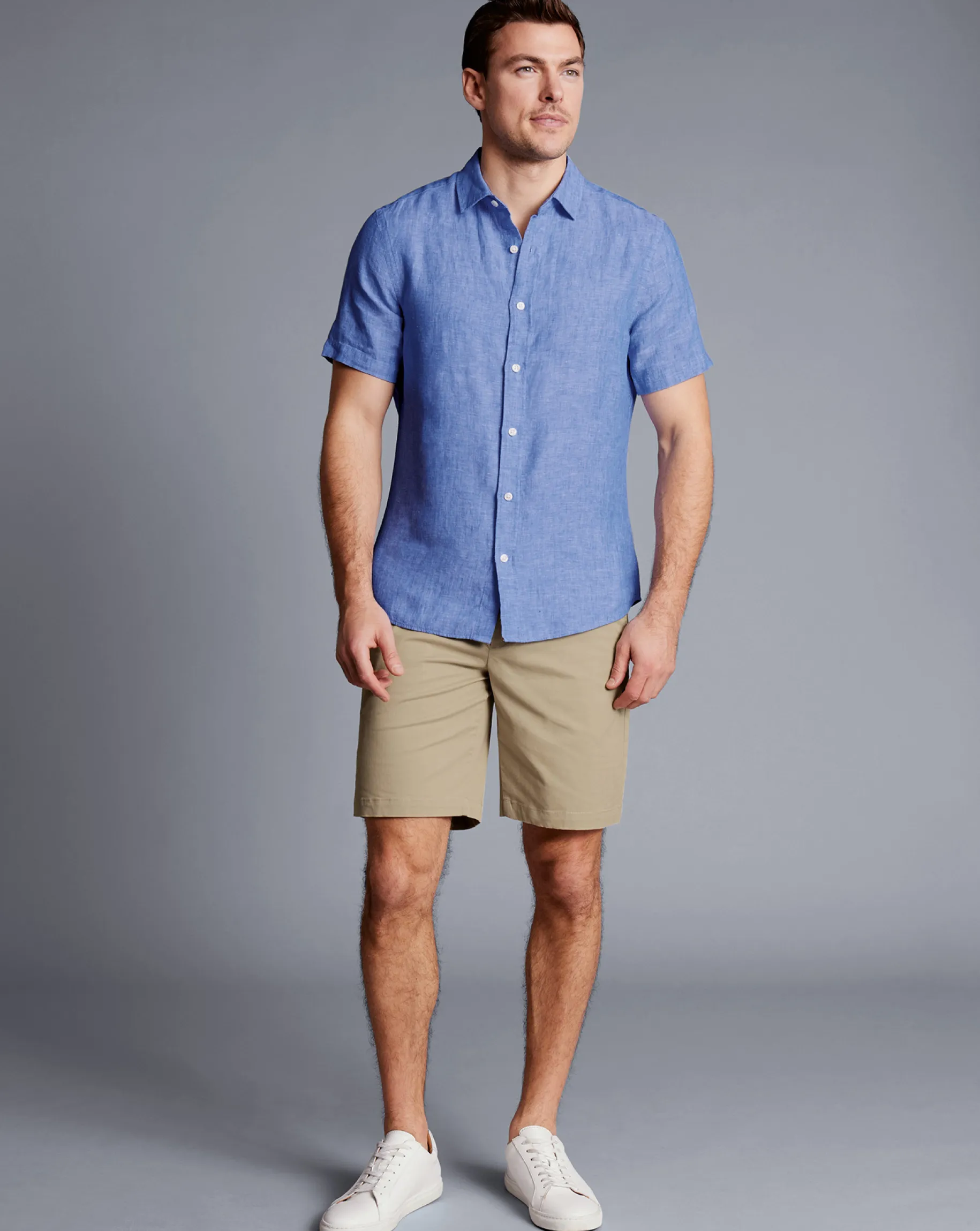 Golf Collection|Shorts<Charles Tyrwhitt Cotton Shorts - Oatmeal