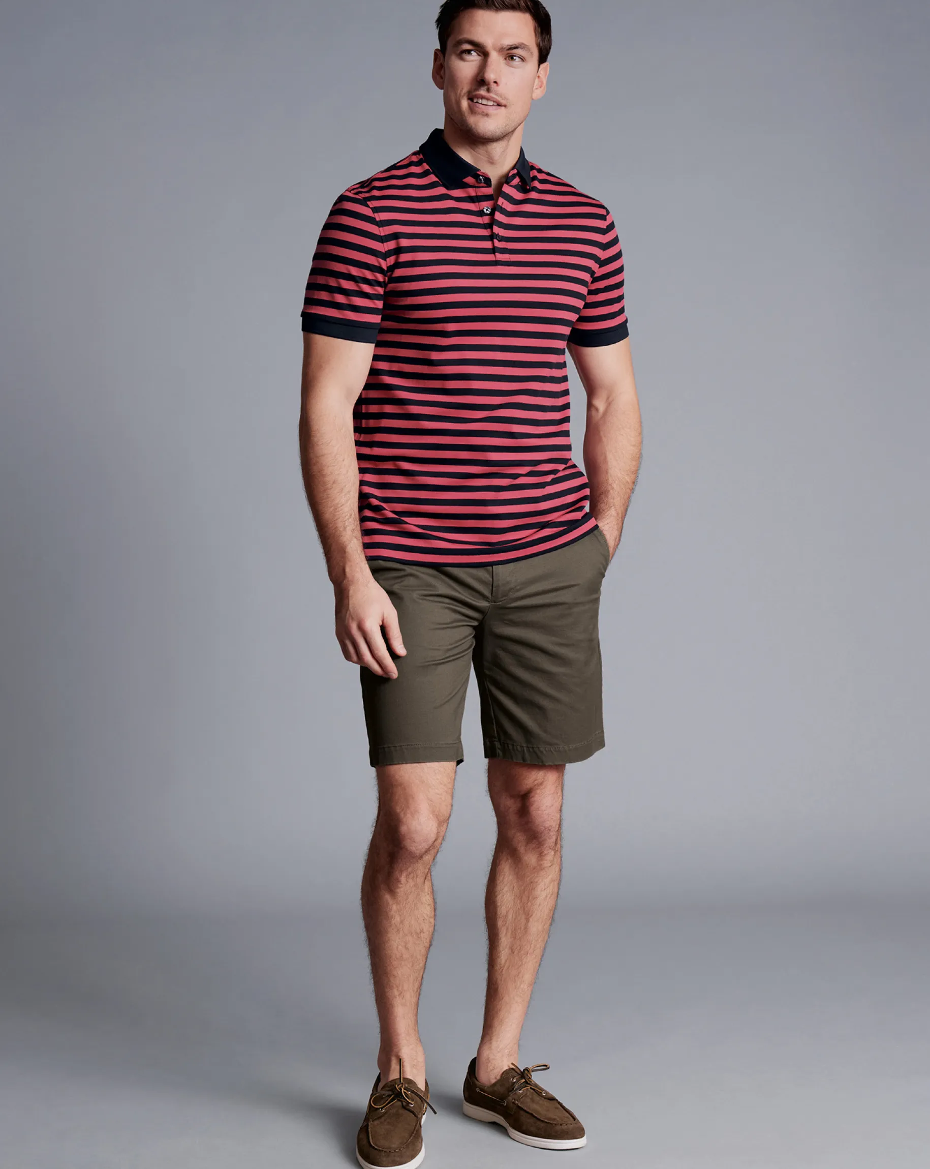 Golf Collection|Shorts<Charles Tyrwhitt Cotton Shorts - Green Olive