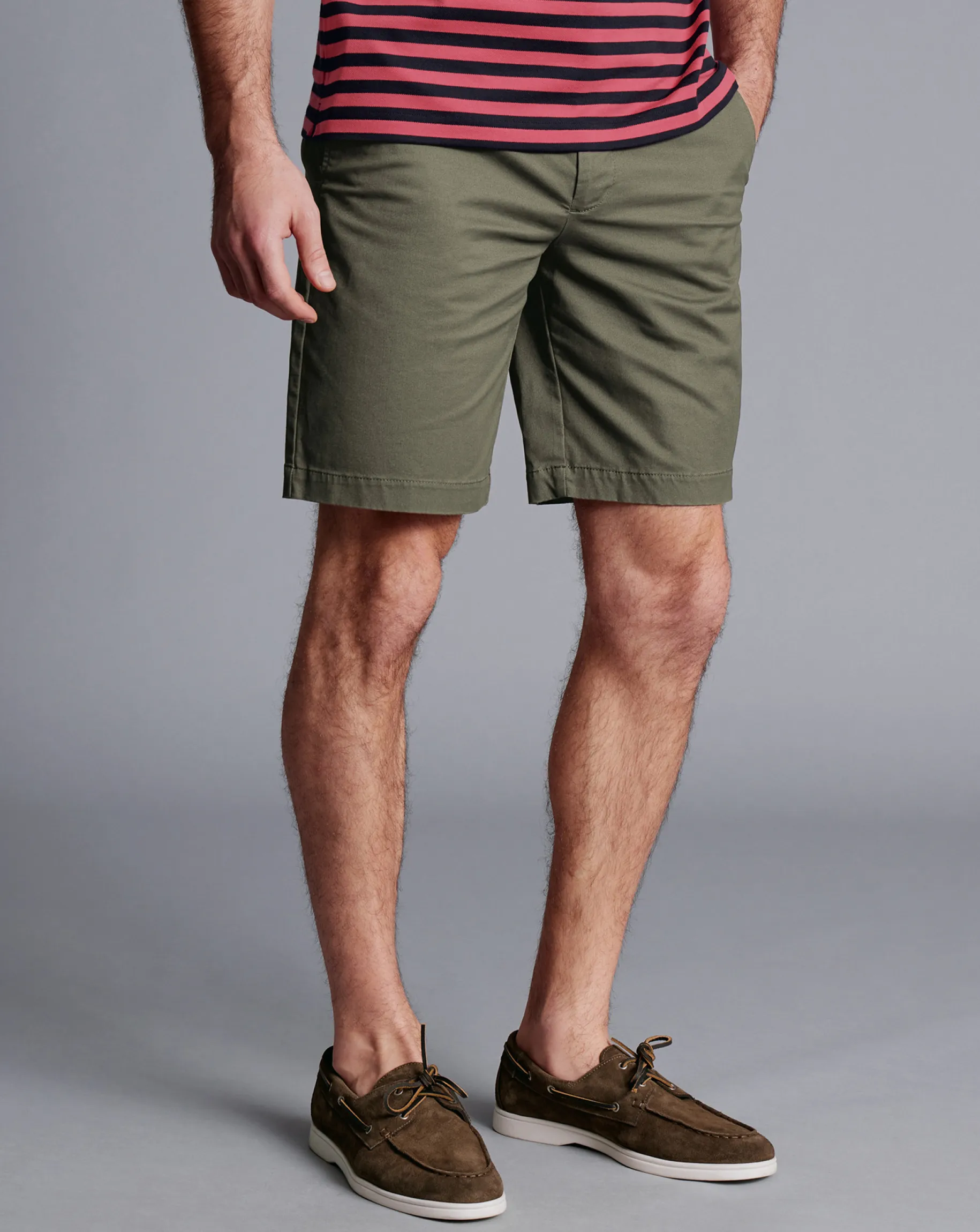 Golf Collection|Shorts<Charles Tyrwhitt Cotton Shorts - Green Olive