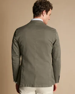Coats & Jackets|Blazers<Charles Tyrwhitt Cotton Stretch Garment Dyed Jacket - Olive Green