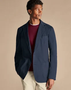 Coats & Jackets|Blazers<Charles Tyrwhitt Cotton Stretch Garment Dyed Jacket - Ink Blue