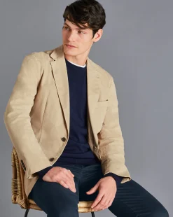 Coats & Jackets|Blazers<Charles Tyrwhitt Cotton Stretch Jacket - Limestone