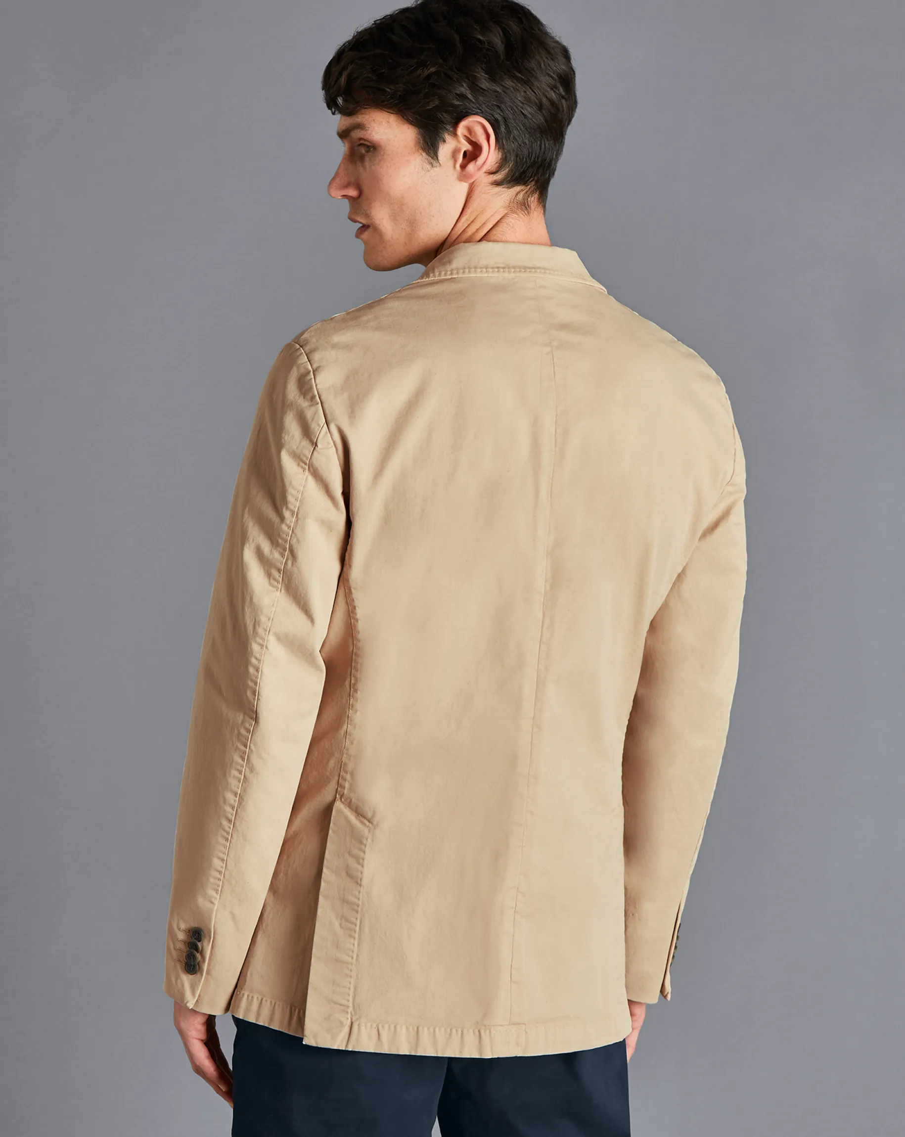 Coats & Jackets|Blazers<Charles Tyrwhitt Cotton Stretch Jacket - Limestone