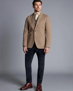 Coats & Jackets|Blazers<Charles Tyrwhitt Cotton Stretch Jacket - Taupe