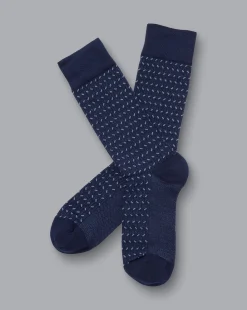 Socks<Charles Tyrwhitt Mini Herringbone Socks Denim Blue