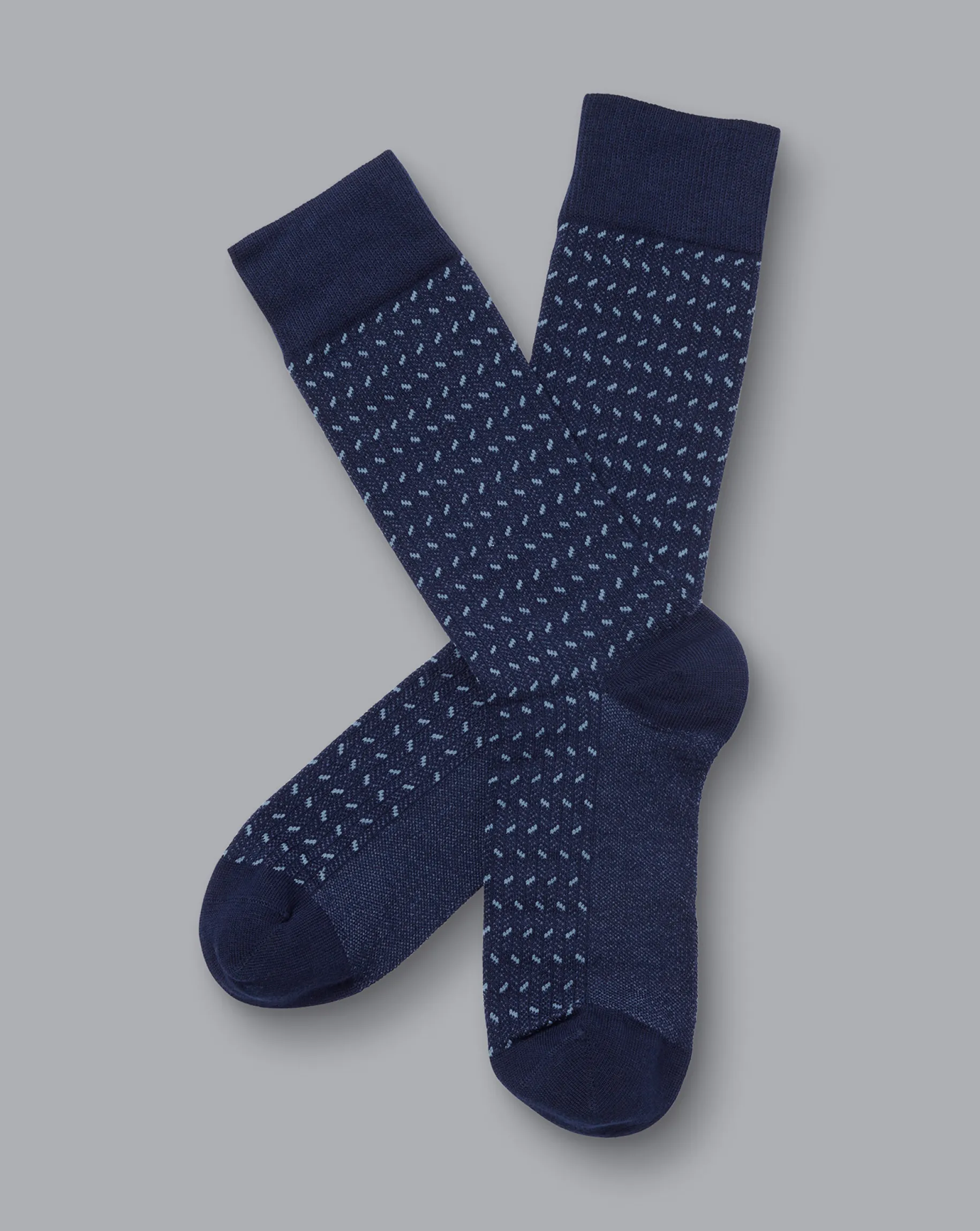 Socks<Charles Tyrwhitt Mini Herringbone Socks Denim Blue