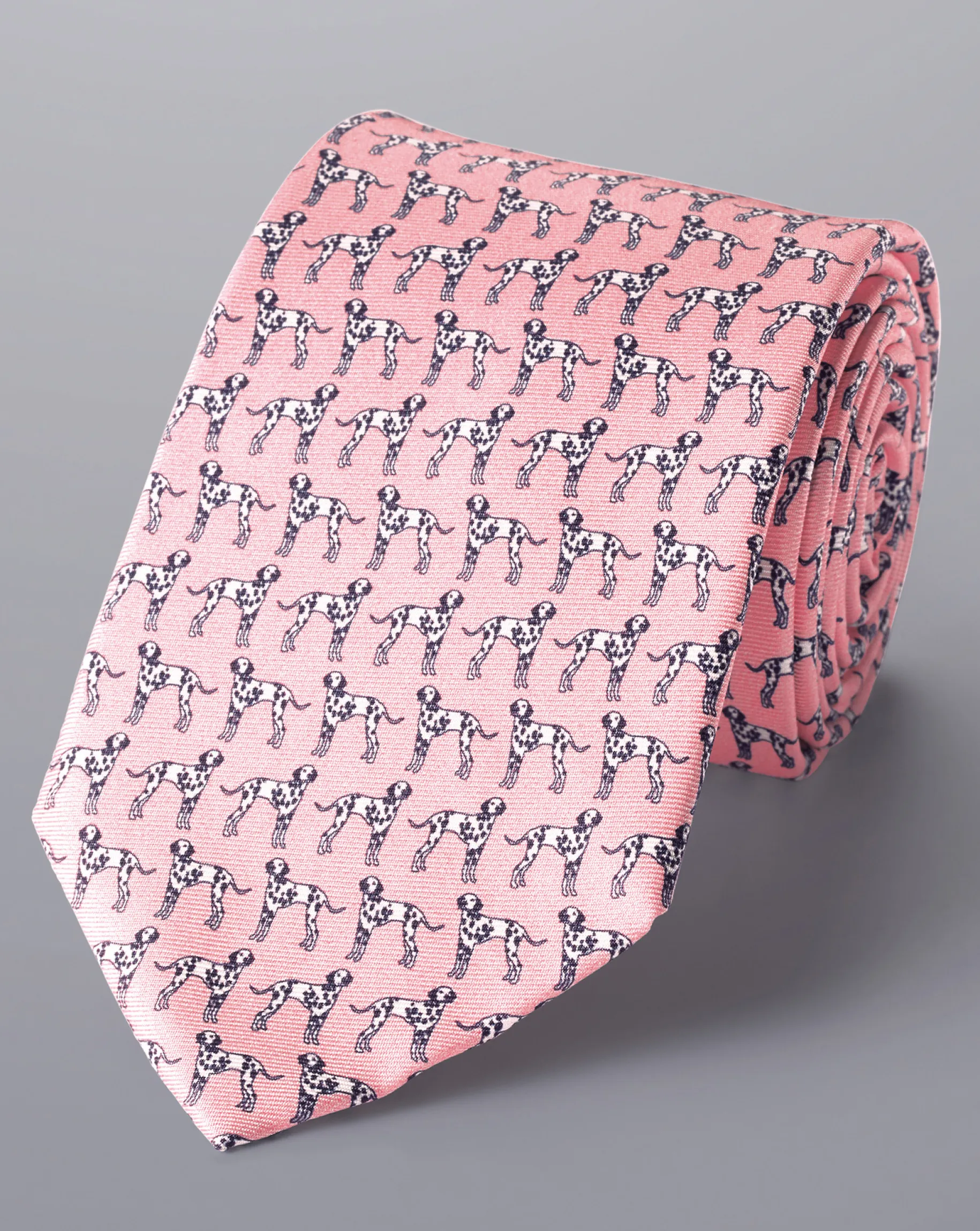 Accessories<Charles Tyrwhitt Dog With A Bone Print Silk Tie - Pink