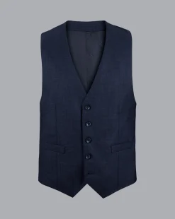 Vests<Charles Tyrwhitt End On End Ultimate Performance Suit Vest - Ink Blue