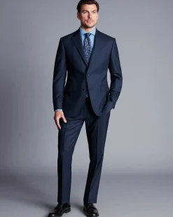 Suit Pants|Pants & Shorts<Charles Tyrwhitt End On End Ultimate Performance Suit Pants - Ink Blue