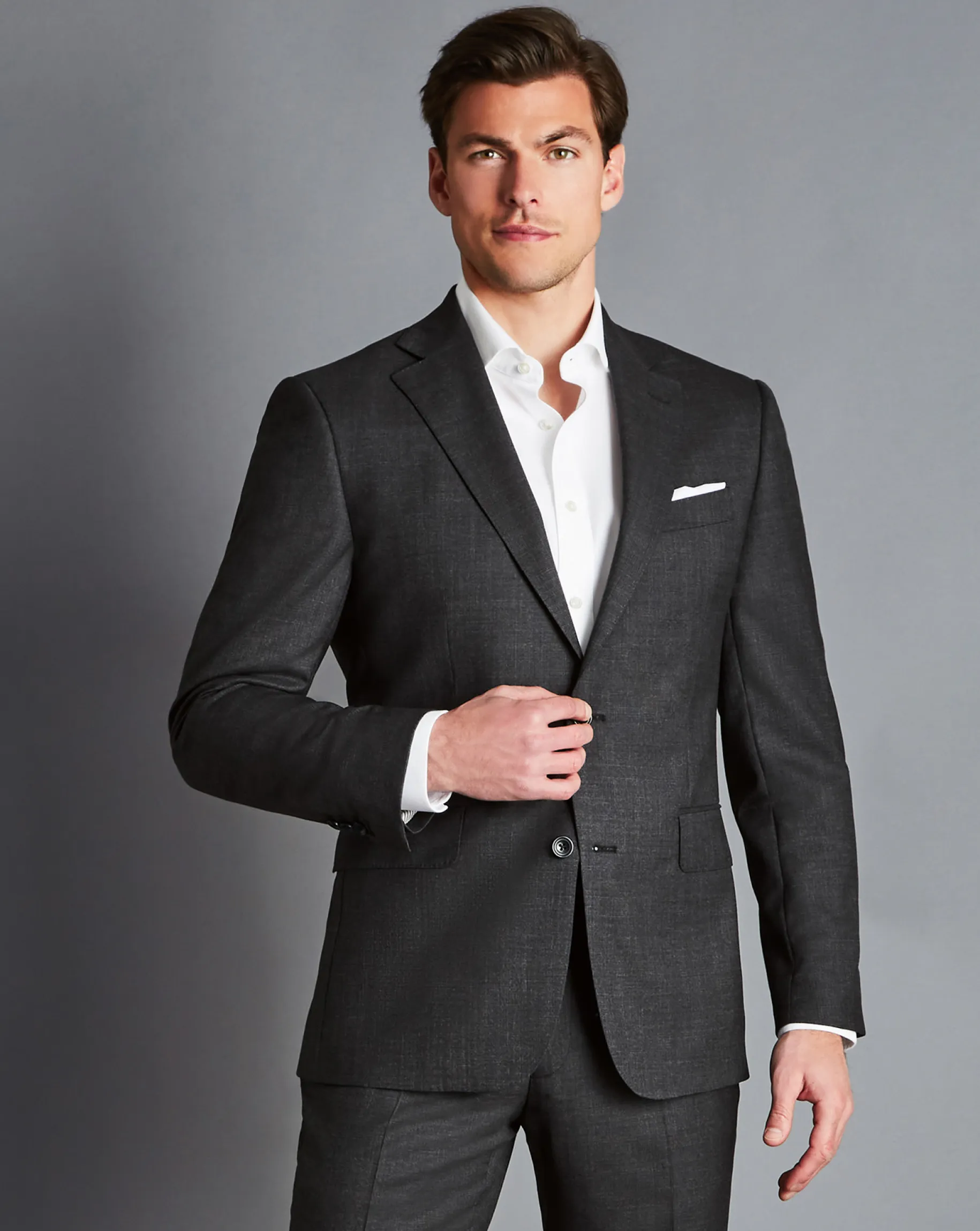 Suit Jackets<Charles Tyrwhitt End-on-End Ultimate Performance Suit Jacket - Charcoal Gray Charcoal Grey