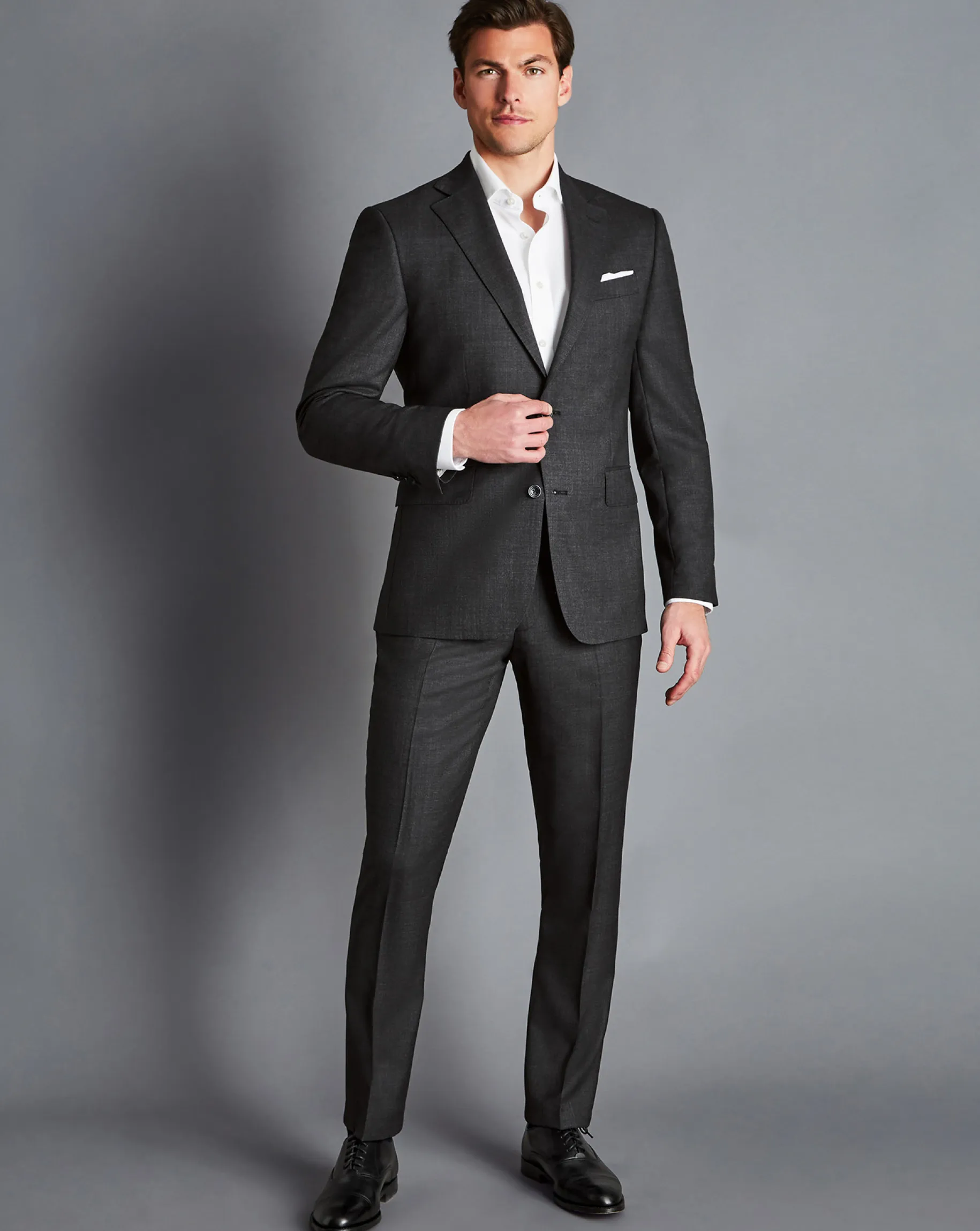 Suit Jackets<Charles Tyrwhitt End-on-End Ultimate Performance Suit Jacket - Charcoal Gray Charcoal Grey