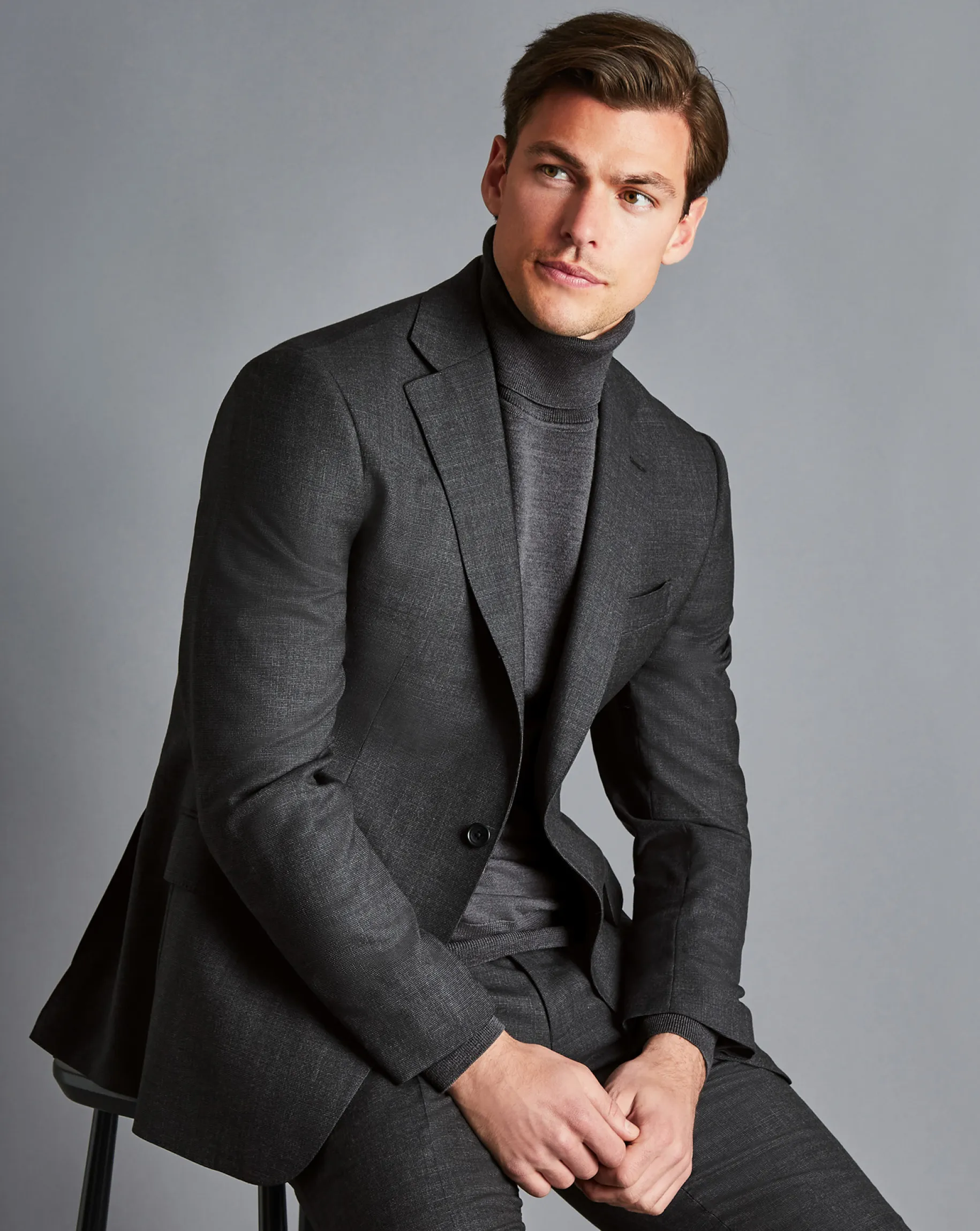Suit Jackets<Charles Tyrwhitt End-on-End Ultimate Performance Suit Jacket - Charcoal Gray Charcoal Grey