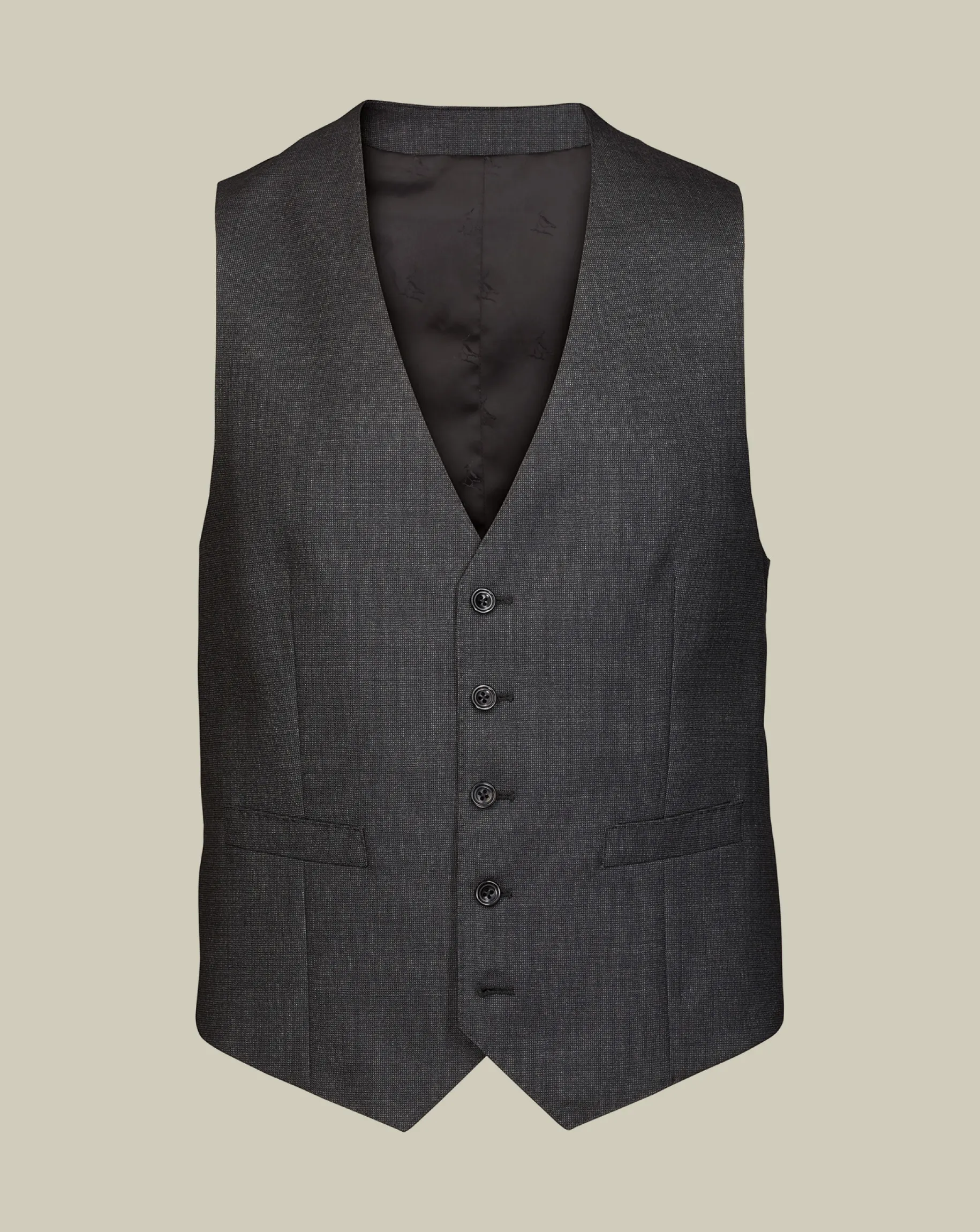 Vests<Charles Tyrwhitt End-on-End Ultimate Performance Suit Vest - Charcoal Gray Charcoal Grey