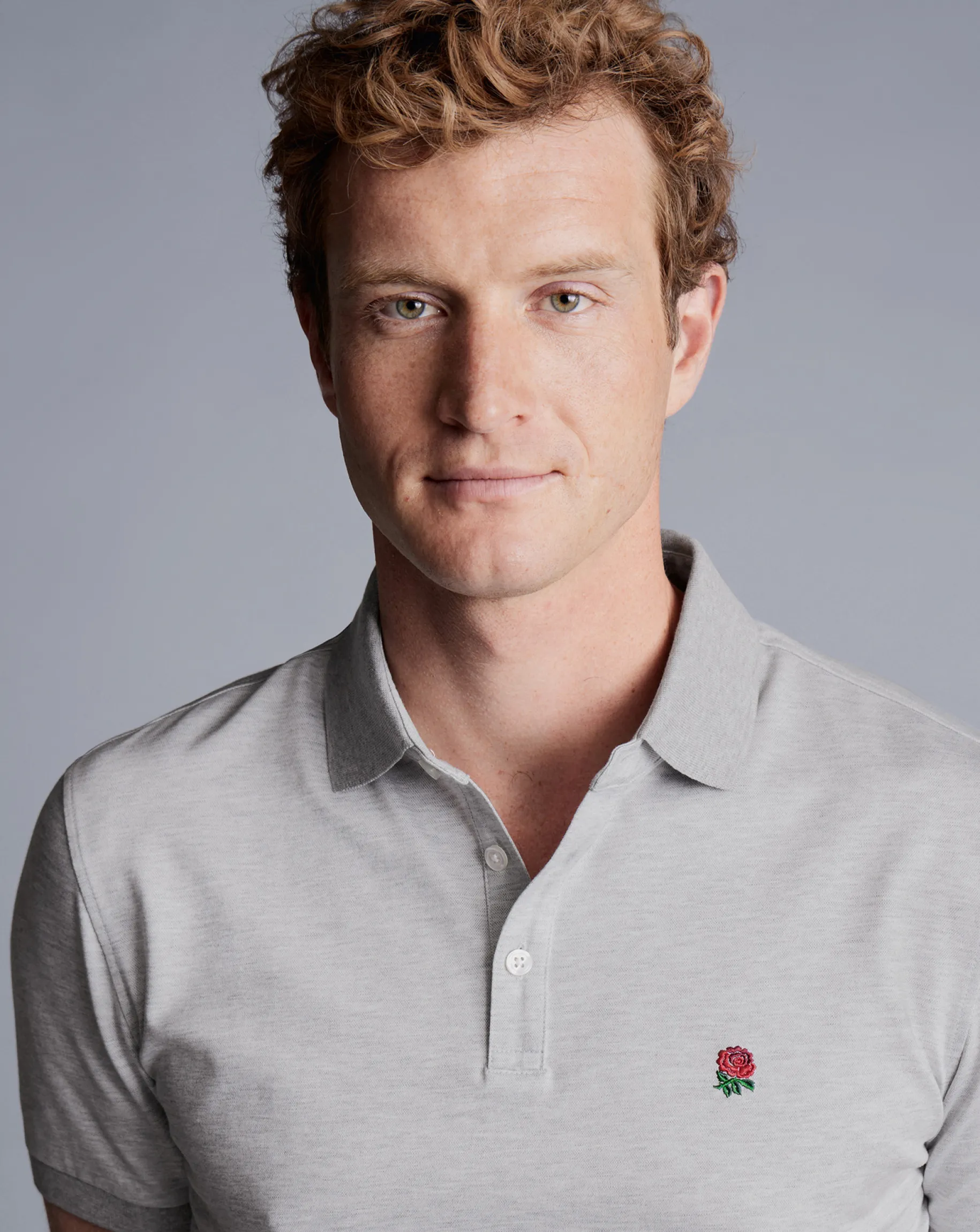 Shirt Sale|Polos<Charles Tyrwhitt England Rugby Birdseye Pique Polo - Grey
