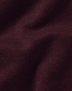 Short Sleeve polos|Polos<Charles Tyrwhitt England Rugby Collar Detail Pique Polo - Red Wine