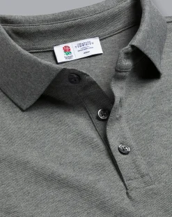 Shirt Sale|Polos<Charles Tyrwhitt England Rugby Pique Polo - Grey Marl