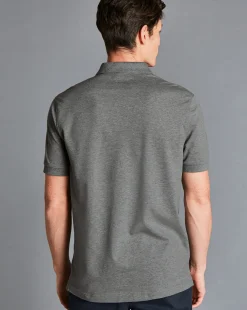 Shirt Sale|Polos<Charles Tyrwhitt England Rugby Pique Polo - Grey Marl