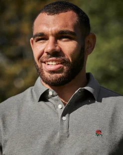 Shirt Sale|Polos<Charles Tyrwhitt England Rugby Pique Polo - Grey Marl