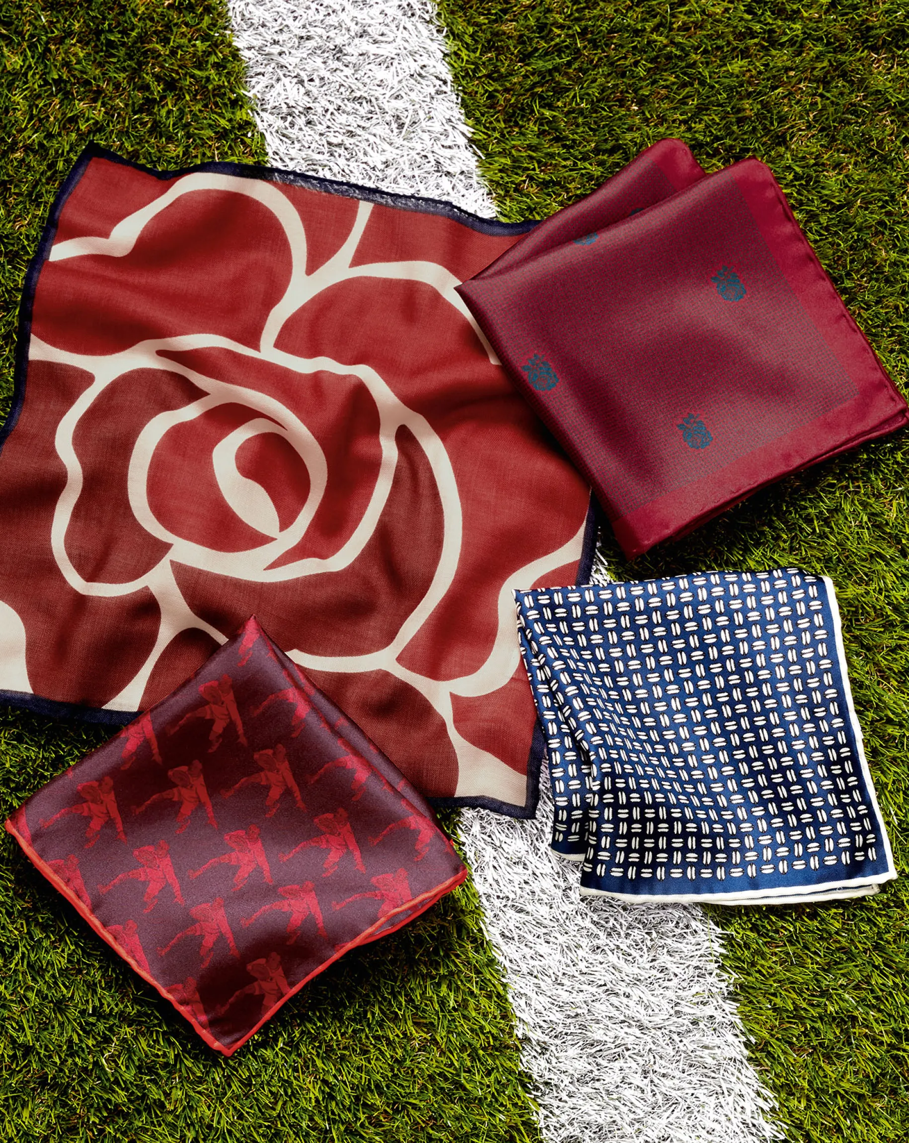 Accessories<Charles Tyrwhitt England Rugby Player Pocket Square - Berry