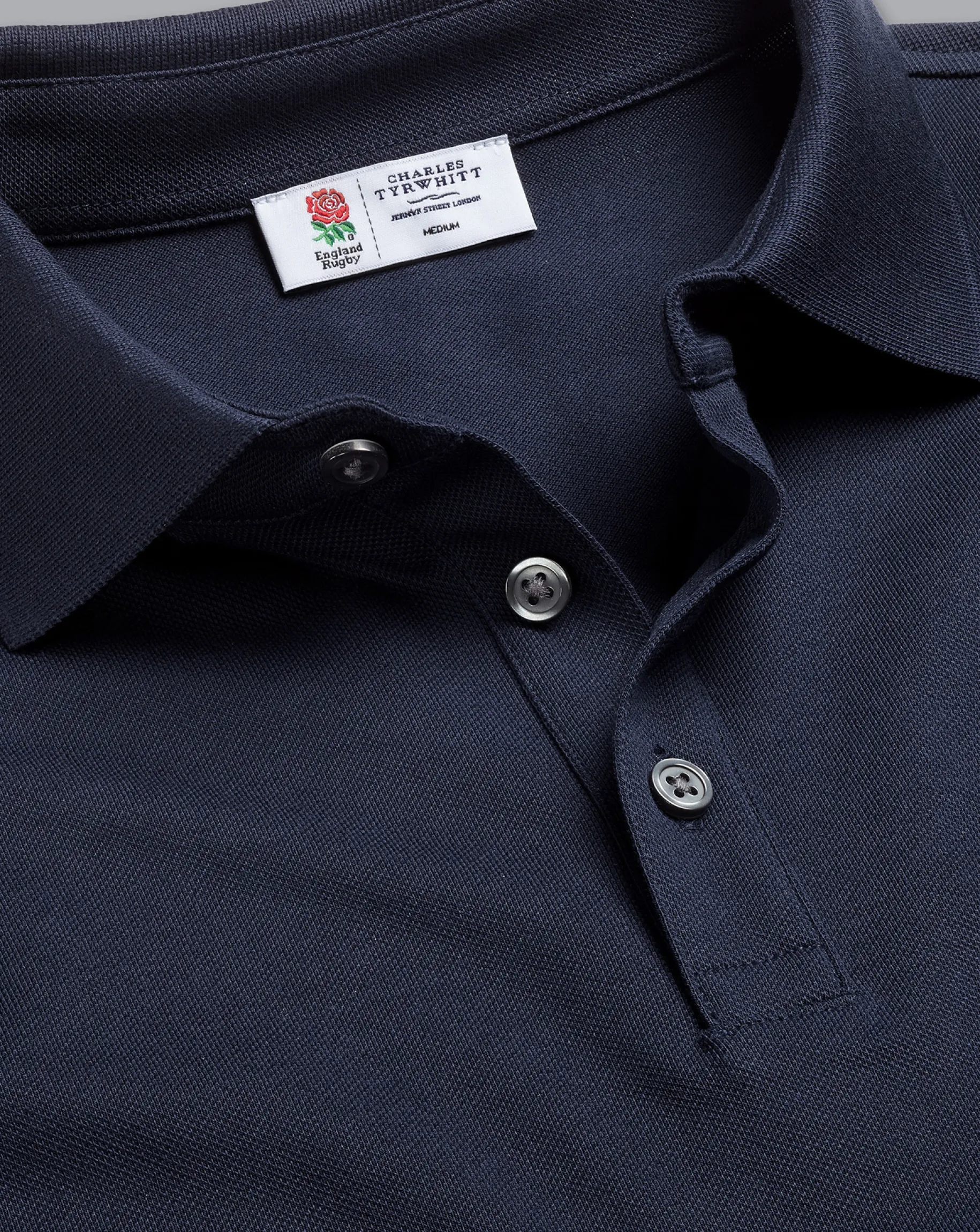 Blue Shirts|Blue<Charles Tyrwhitt England Rugby Red Rose Pique Polo - Navy
