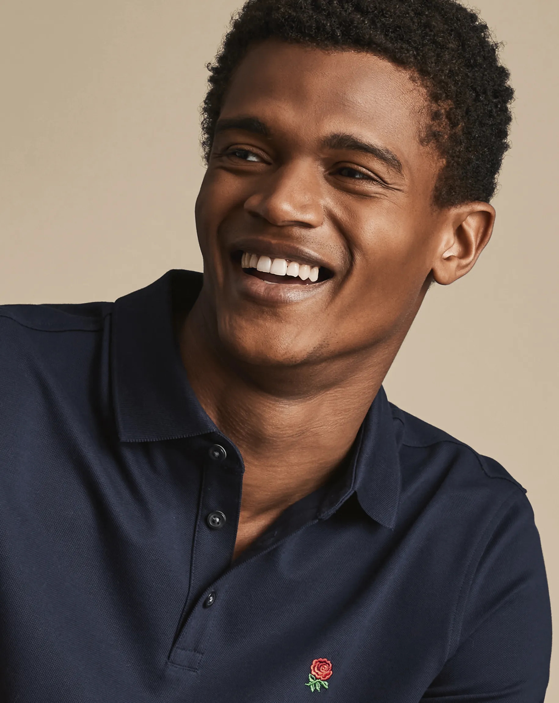 Blue Shirts|Blue<Charles Tyrwhitt England Rugby Red Rose Pique Polo - Navy