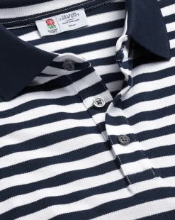 Blue Shirts|Blue<Charles Tyrwhitt England Rugby Stripe Pique Polo - Navy & White Navy and White