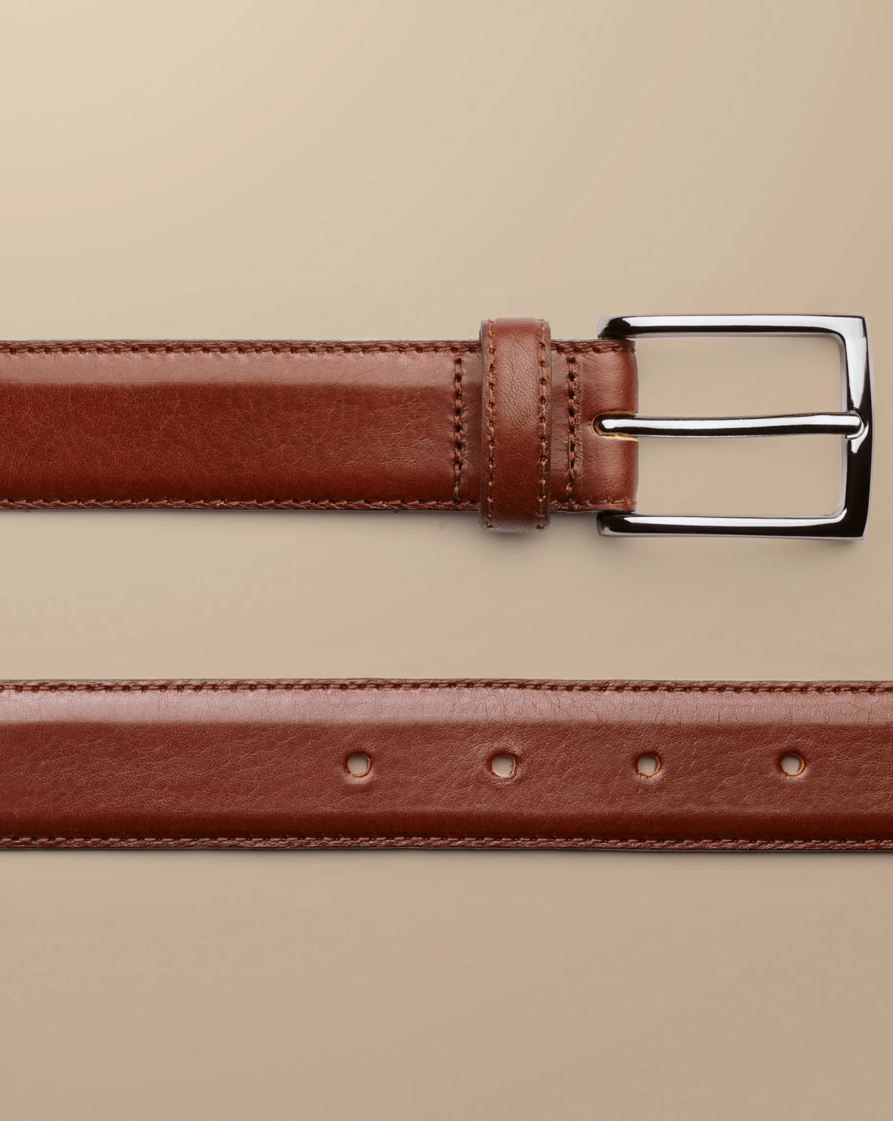Belts & Suspenders|Leather Goods<Charles Tyrwhitt Formal Leather Belt - Dark Tan