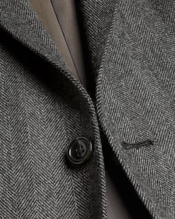Blazers<Charles Tyrwhitt Herringbone Wool Texture Jacket - Dark Grey