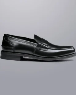 Loafers|Black Shoes<Charles Tyrwhitt High Shine Leather Penny Loafers - Black
