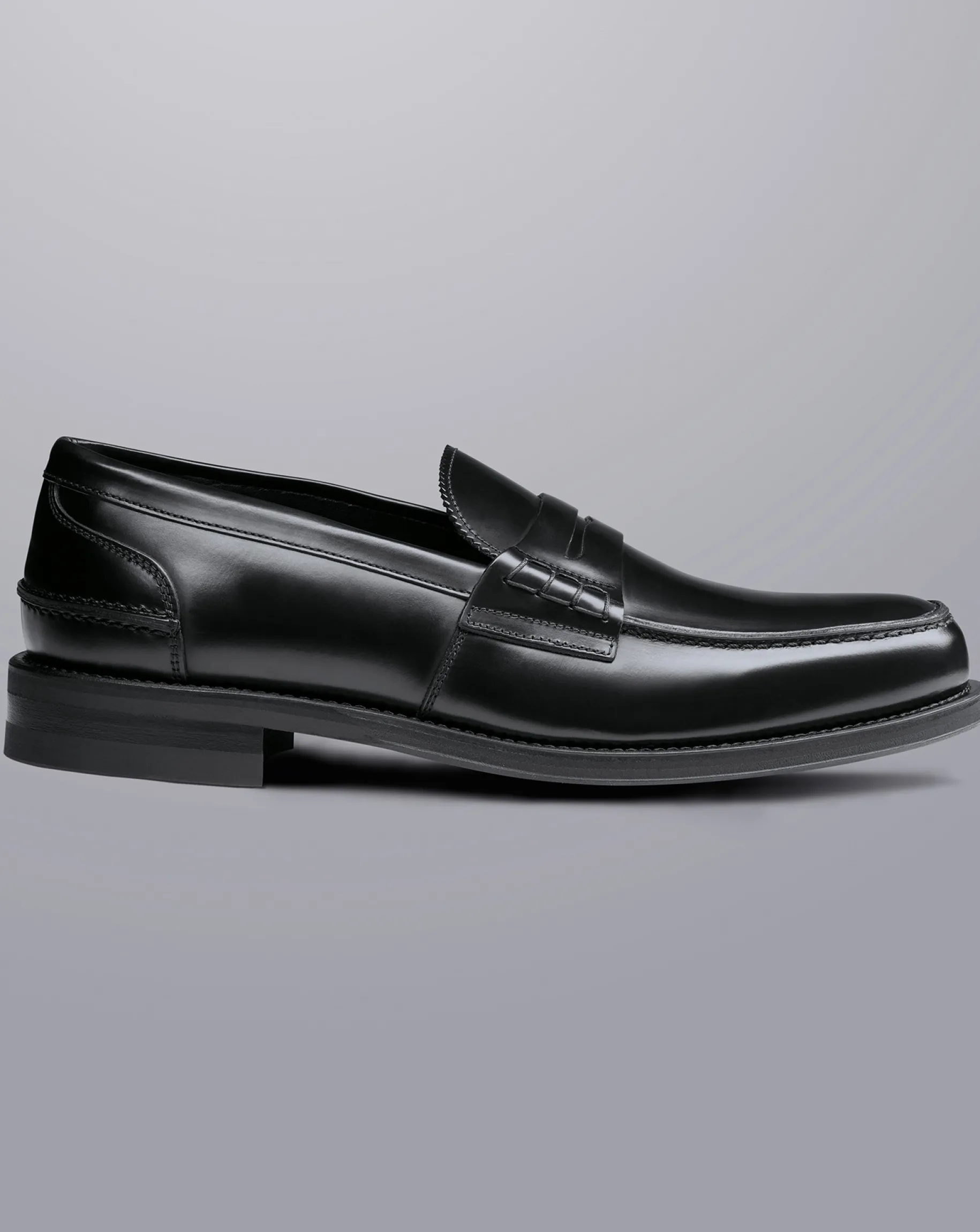 Loafers|Black Shoes<Charles Tyrwhitt High Shine Leather Penny Loafers - Black