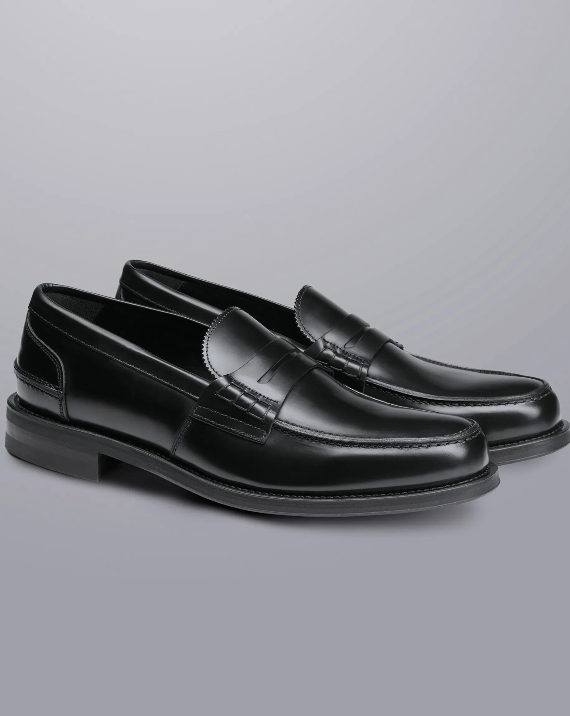 Loafers|Black Shoes<Charles Tyrwhitt High Shine Leather Penny Loafers - Black