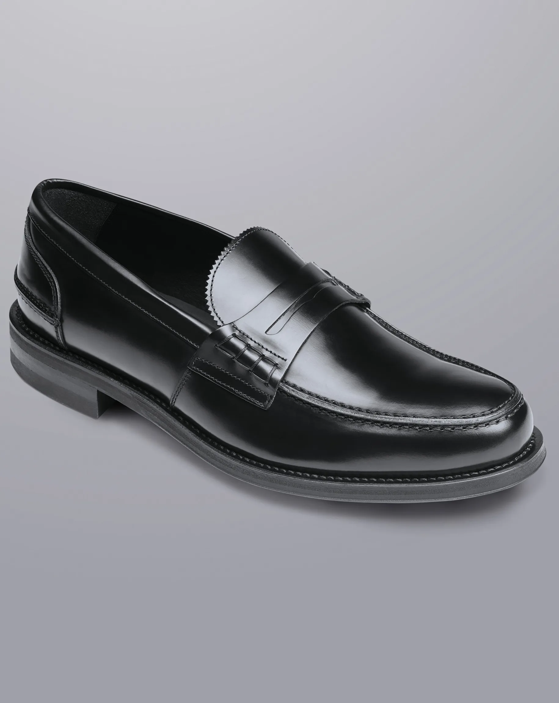Loafers|Black Shoes<Charles Tyrwhitt High Shine Leather Penny Loafers - Black