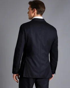 Suit Jackets|Blazers<Charles Tyrwhitt Italian Flannel Stripe Suit Jacket - Dark Navy