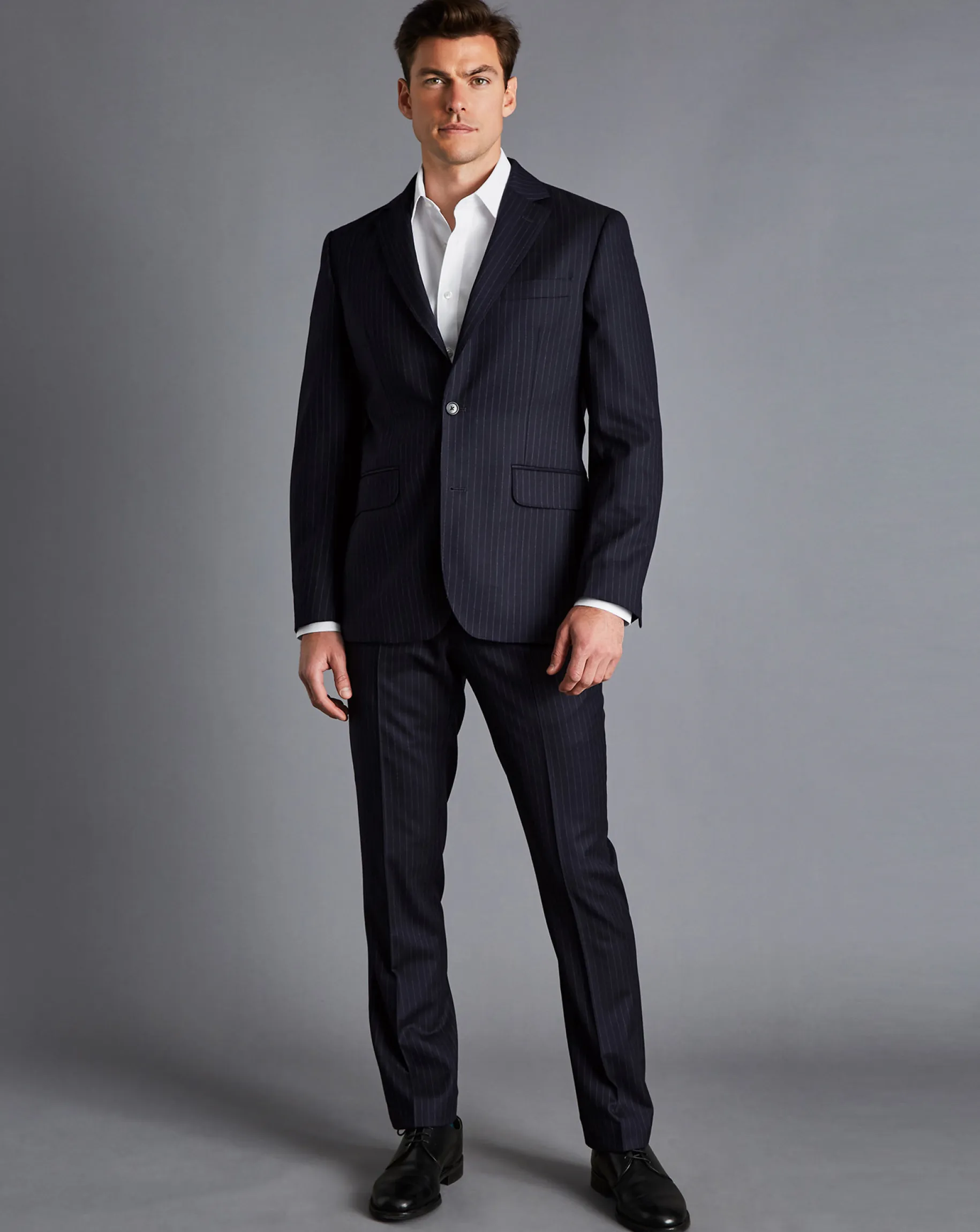 Suit Jackets|Blazers<Charles Tyrwhitt Italian Flannel Stripe Suit Jacket - Dark Navy